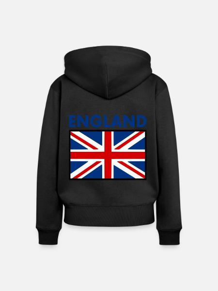 England - Frauen Premium Bio Zip Hoodie - Schwarz