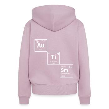 Autism Periodic Table Gifts - Women's Premium Organic Zip Hoodie - dusky pink - Back - Julia (174cm)