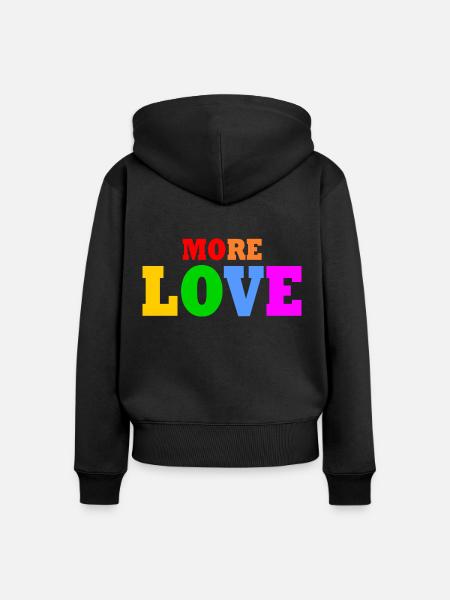 More love - Frauen Premium Bio Zip Hoodie - Schwarz