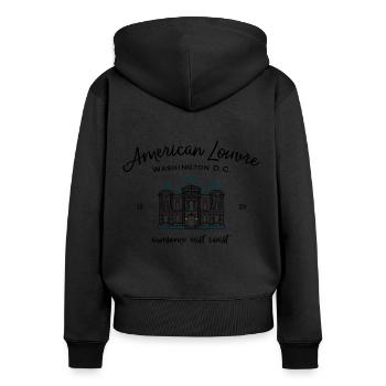 Washington D.C., Sehenswürdigkeit American Louvre - Frauen Premium Bio Zip Hoodie - Schwarz - Hinten - Julia (174cm)