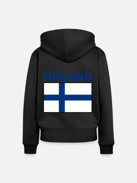 Finnland - Frauen Premium Bio Zip Hoodie - Schwarz