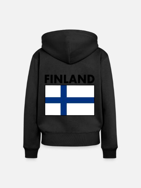 Finnland - Frauen Premium Bio Zip Hoodie - Schwarz