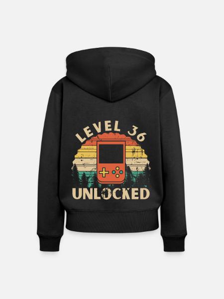 Level 36 freigeschaltet - Frauen Premium Bio Zip Hoodie - Schwarz