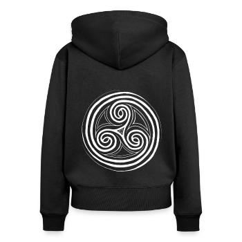 Triskele - Women's Premium Organic Zip Hoodie - black - Back - Julia (174cm)