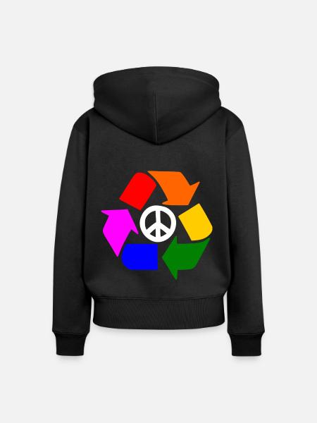 Peace lgbt zeichen - Peacezeichen - Frauen Premium Bio Zip Hoodie - Schwarz