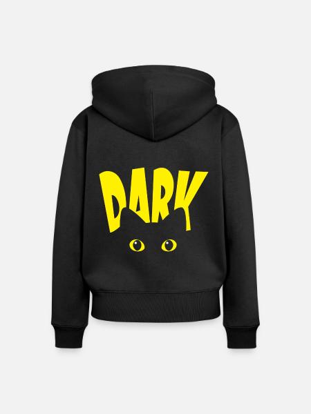Dark Schwarze Katze - Frauen Premium Bio Zip Hoodie - Schwarz