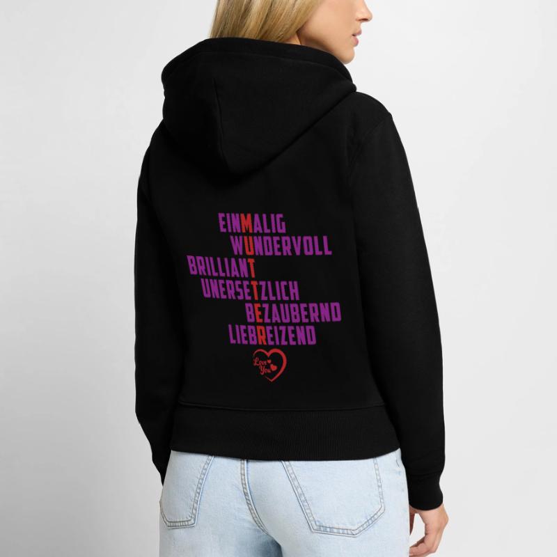 Muttertag Mutter Mama Mom Geschenkidee Frauen Premium Bio Zip Hoodie