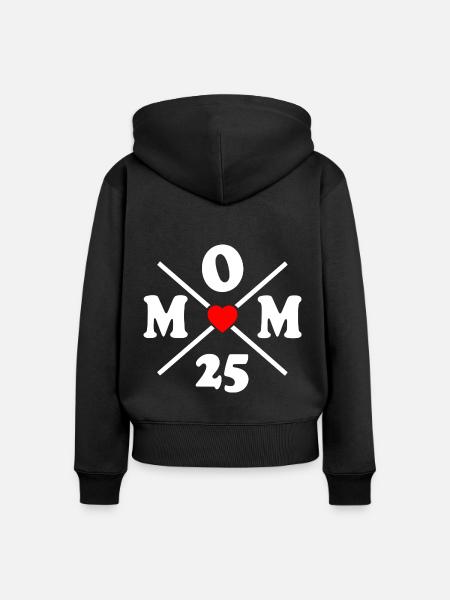 Mom 2025 - Frauen Premium Bio Zip Hoodie - Schwarz