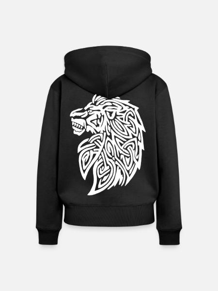 Stammes-Löwe - Frauen Premium Bio Zip Hoodie - Schwarz