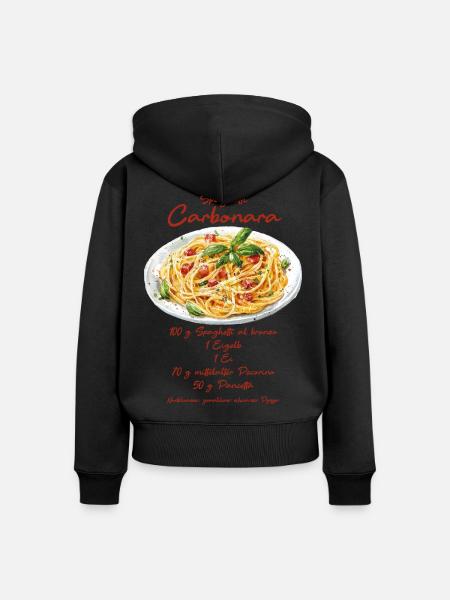 Carbonara - Frauen Premium Bio Zip Hoodie - Schwarz