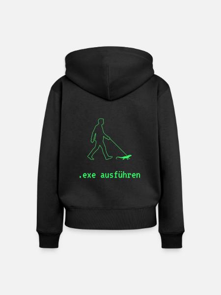 exe ausführen - Frauen Premium Bio Zip Hoodie - Schwarz