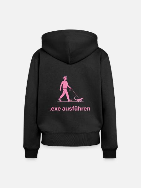 EXE ausführen Informatiker Programmierer Admin - Frauen Premium Bio Zip Hoodie - Schwarz