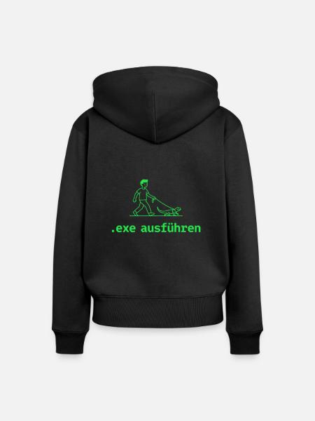 Exe ausführen Informatik Programming Geschenk - Frauen Premium Bio Zip Hoodie - Schwarz