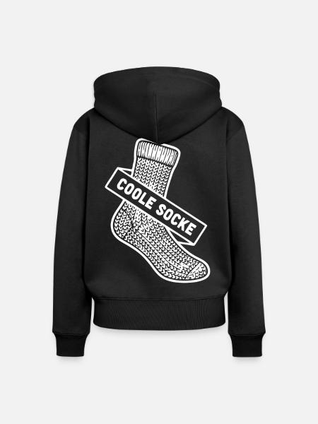Coole Socke Banner - Frauen Premium Bio Zip Hoodie - Schwarz