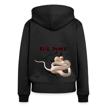 böse schlange - Frauen Premium Bio Zip Hoodie - Schwarz - Hinten - Julia (174cm)