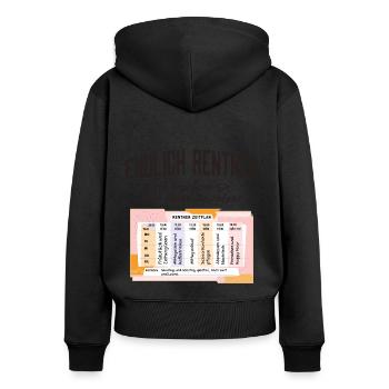 Rentner Zeitplan Tagesablauf - Frauen Premium Bio Zip Hoodie - Schwarz - Hinten - Julia (174cm)