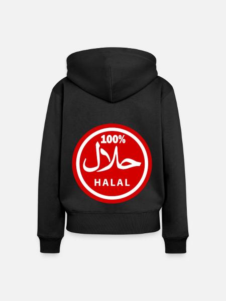 Halal - Frauen Premium Bio Zip Hoodie - Schwarz