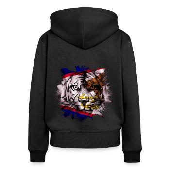 American Samoa - Women's Premium Organic Zip Hoodie - black - Back - Julia (174cm)