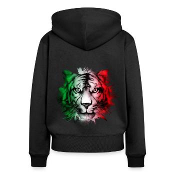 Italie - Sweat à capuche zippé Premium bio Femme - noir - Dos - Julia (174cm)