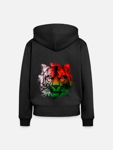 Madagaskar - Frauen Premium Bio Zip Hoodie - Schwarz
