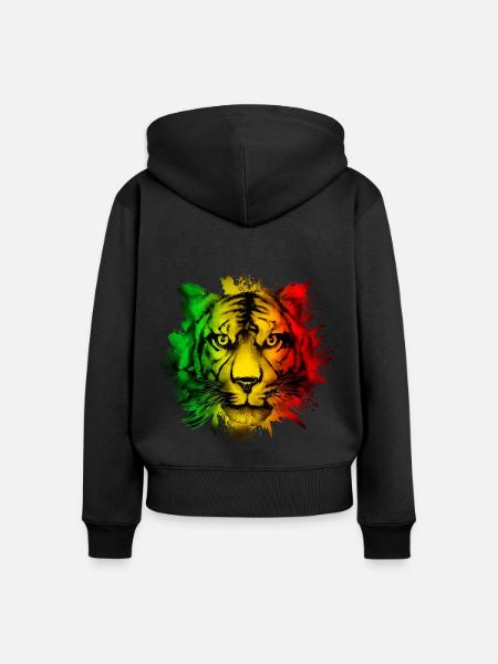 Mali - Frauen Premium Bio Zip Hoodie - Schwarz