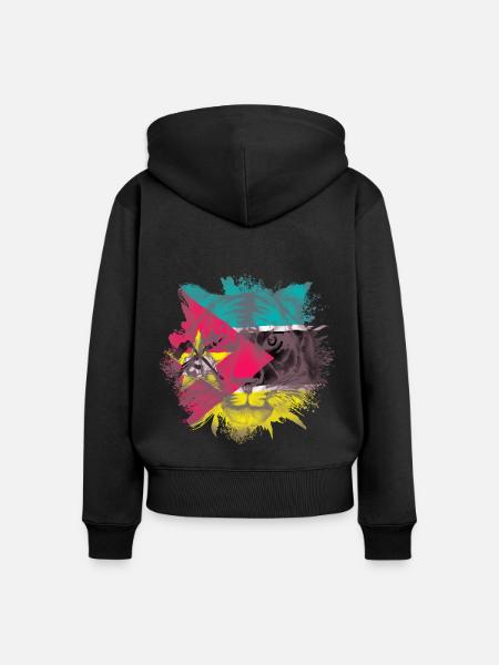 Mosambik - Frauen Premium Bio Zip Hoodie - Schwarz