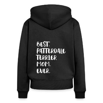 Patterdale Terrier - Sweat à capuche zippé Premium bio Femme - noir - Dos - Julia (174cm)