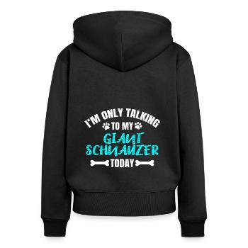 Giant Schnauzer Riesenschnauzer - Frauen Premium Bio Zip Hoodie - Schwarz - Hinten - Julia (174cm)