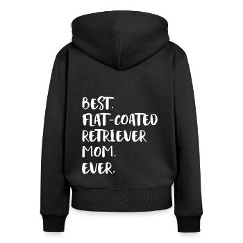 Flat-Coated Retriever - Frauen Premium Bio Zip Hoodie - Schwarz - Hinten - Julia (174cm)