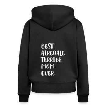 Airedale Terrier - Women's Premium Organic Zip Hoodie - black - Back - Julia (174cm)