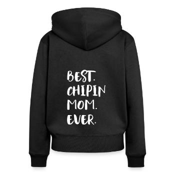 Chipin - Sweat à capuche zippé Premium bio Femme - noir - Dos - Julia (174cm)