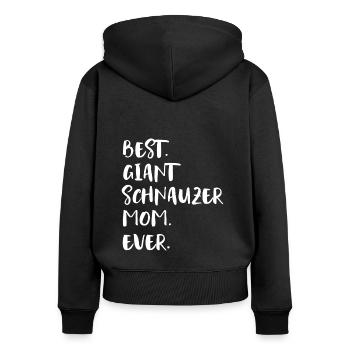Riesenschnauzer Giant Schnauzer - Frauen Premium Bio Zip Hoodie - Schwarz - Hinten - Julia (174cm)