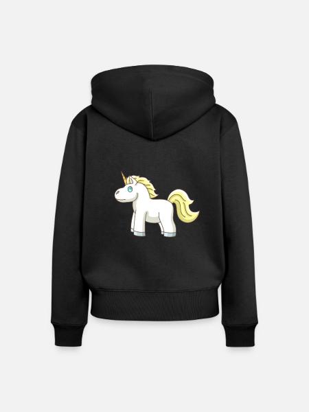 Süßes kleines Einhorn - Frauen Premium Bio Zip Hoodie - Schwarz