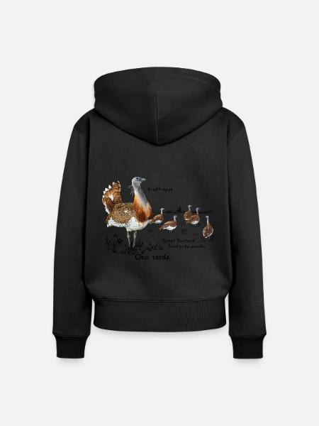Grande outarde - Sweat à capuche zippé Premium bio Femme - noir