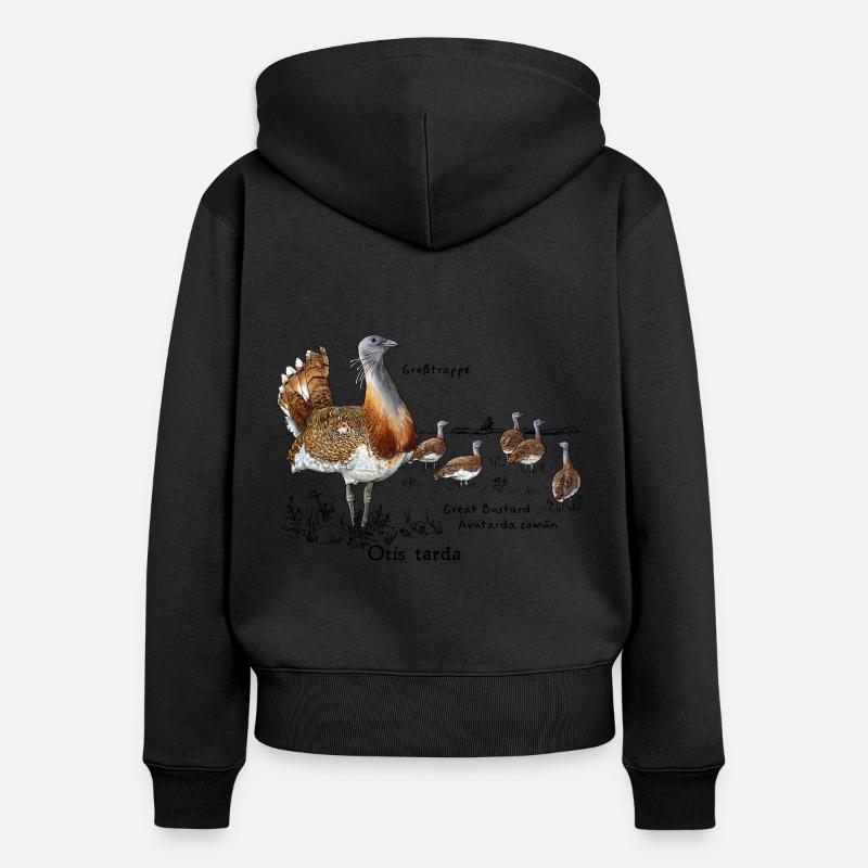 Grande outarde - Sweat à capuche zippé Premium bio Femme - noir