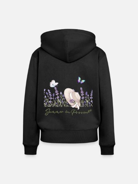 Summer in Provence - Frauen Premium Bio Zip Hoodie - Schwarz
