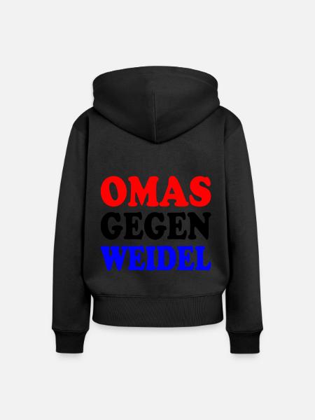 omas gegen weidel - Frauen Premium Bio Zip Hoodie - Schwarz