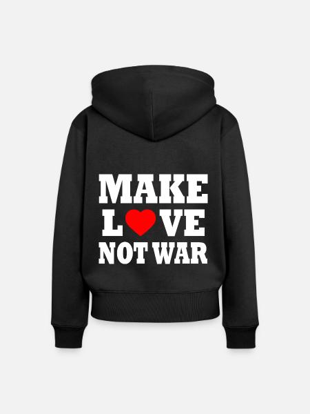 Make love not war - Frauen Premium Bio Zip Hoodie - Schwarz