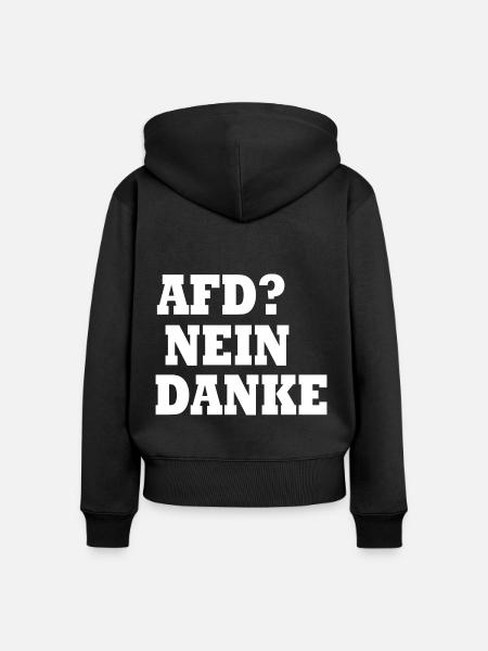 Afd nein danke - Frauen Premium Bio Zip Hoodie - Schwarz