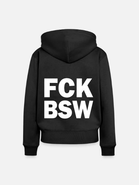 Fck bsw - Frauen Premium Bio Zip Hoodie - Schwarz