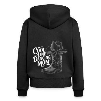 Line Dance Mom Line Dance Mom Cadeau - Sweat à capuche zippé Premium bio Femme - noir - Dos - Julia (174cm)