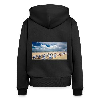 Sylt - Women's Premium Organic Zip Hoodie - black - Back - Julia (174cm)