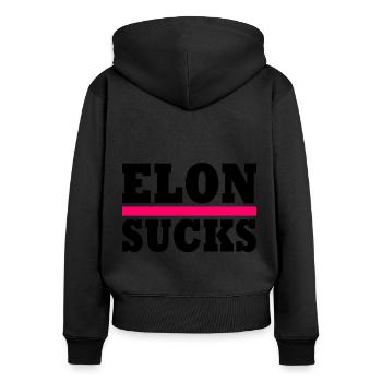 Elon sucks - Women's Premium Organic Zip Hoodie - black - Back - Julia (174cm)