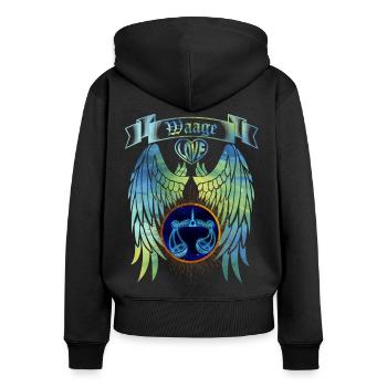 Zodiac Libra - Women's Premium Organic Zip Hoodie - black - Back - Julia (174cm)
