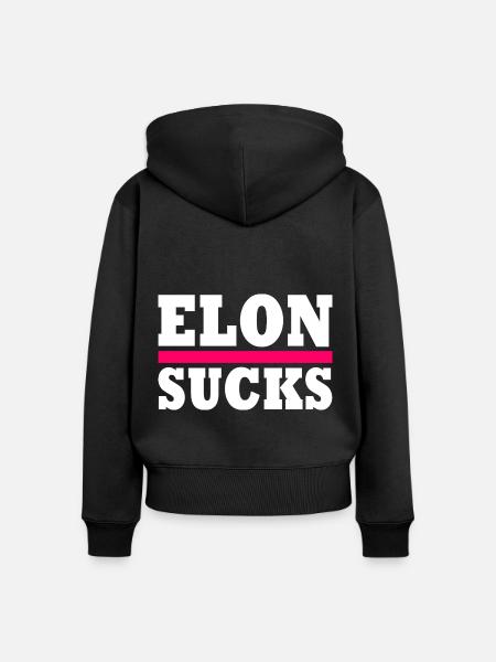 Elon sucks - Frauen Premium Bio Zip Hoodie - Schwarz