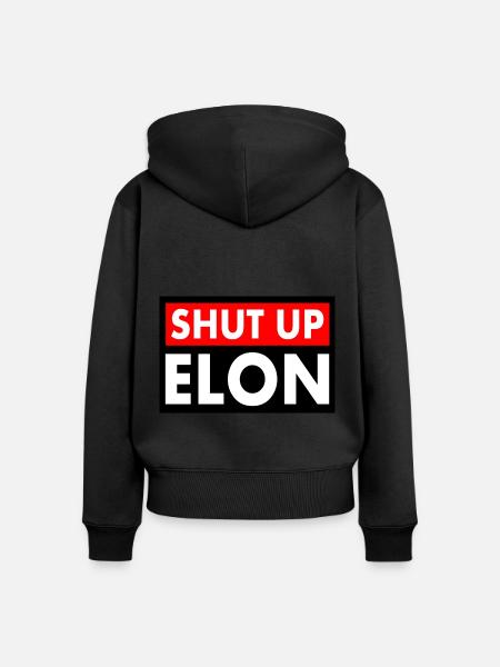 shut up elon - Frauen Premium Bio Zip Hoodie - Schwarz