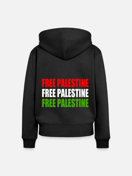 Free palestine - Frauen Premium Bio Zip Hoodie - Schwarz