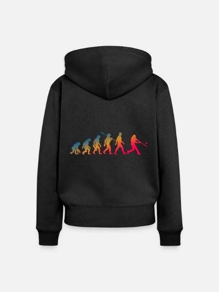 Evolution Baseball Batter - Frauen Premium Bio Zip Hoodie - Schwarz