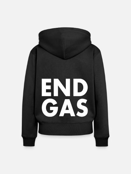 End gas - Frauen Premium Bio Zip Hoodie - Schwarz
