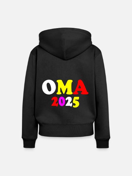 Oma 2025 - Frauen Premium Bio Zip Hoodie - Schwarz